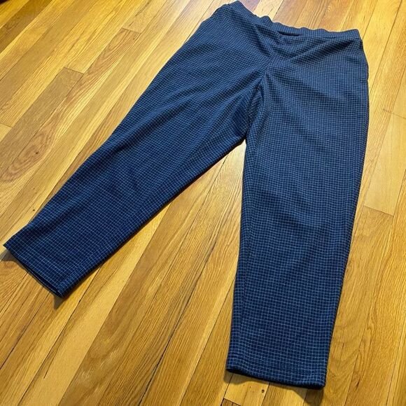 Banana Republic Hayden tapered ankle pants navy plaid 6 - Picture 1 of 3